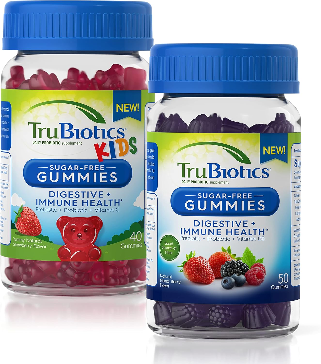 Bundle: TruBiotics Sugar-Free Gummies for Digestive & Immune Health - Adults & Kids