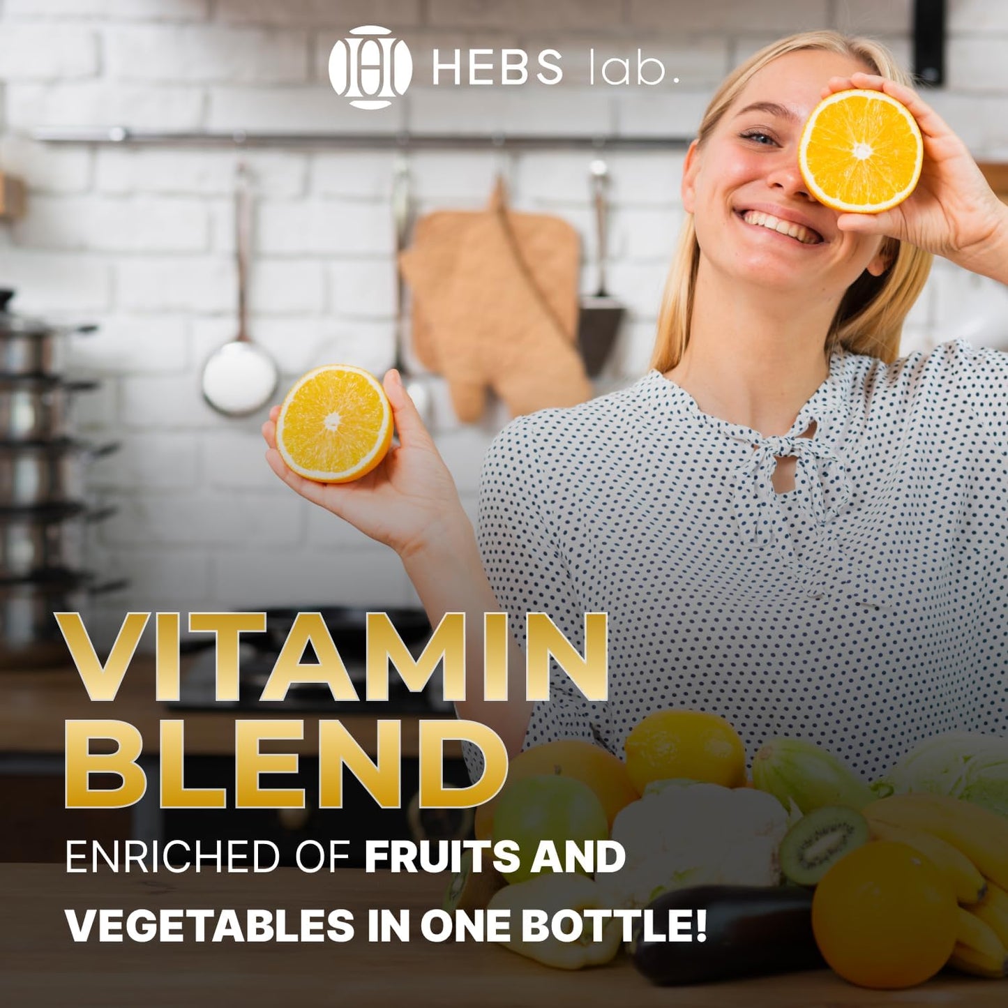 Bundle: Valerian Root Extract & Multivitamin Fruits/Vegetables - Immune Boost & Calmness Support by HEBS LAB