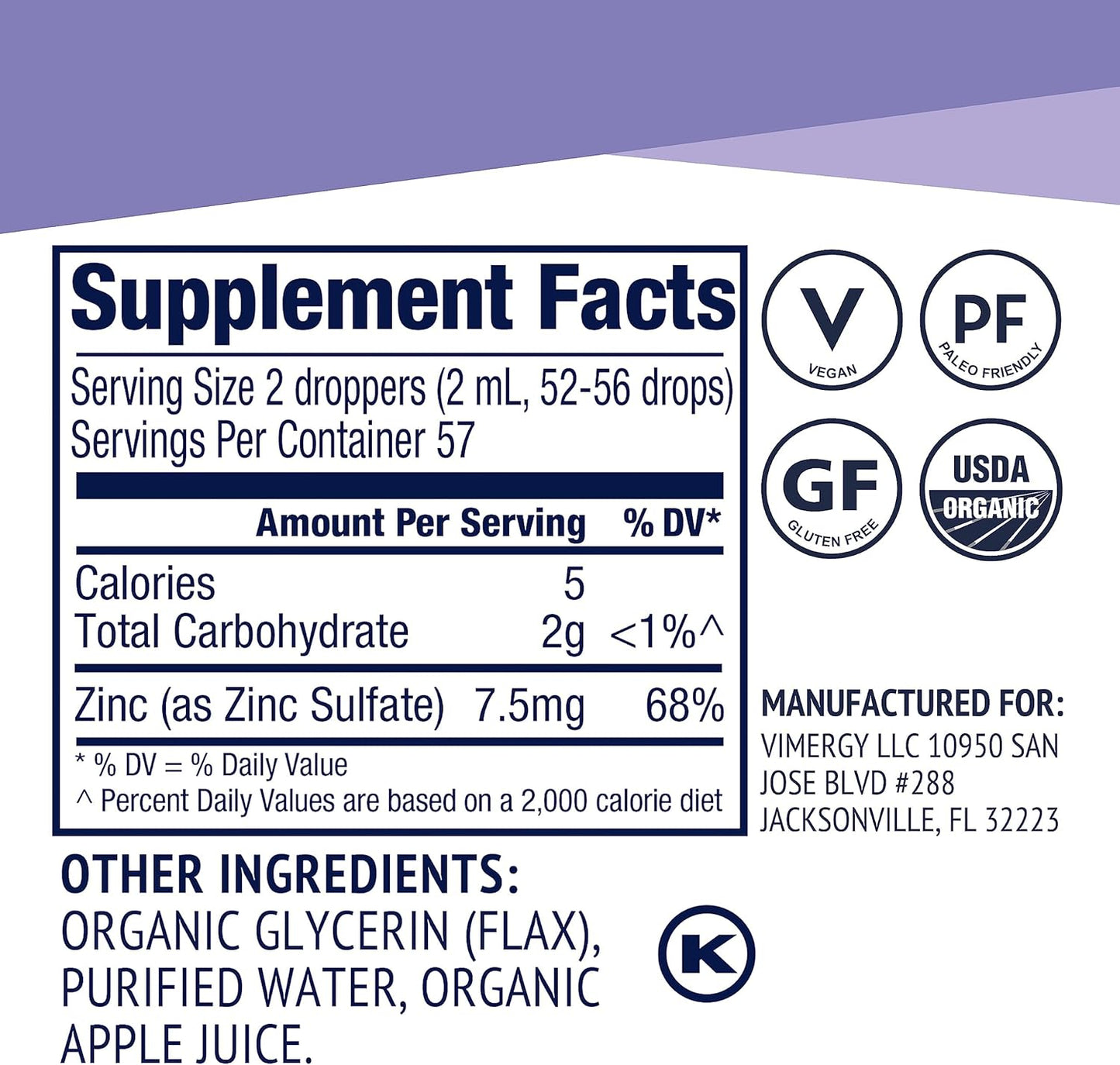 Bundle: Vimergy USDA Organic Zinc and Spirulina Juice Powder - 57 Servings of Zinc, 83 Servings of Spirulina