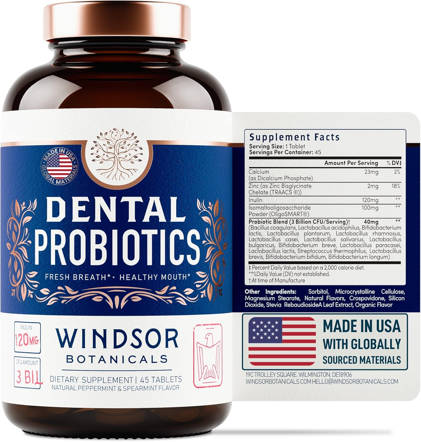 Bundle: Windsor Botanicals Appetite Suppressant & Dental Probiotics - Weight Loss & Fresh Breath Support