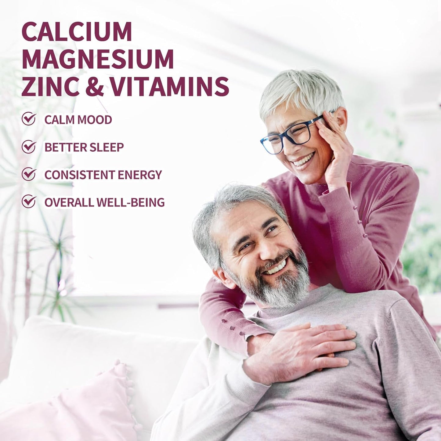 Bunkka Calcium Magnesium Zinc Gummies with 200mg Magnesium Glycinate, Potassium, D3, Sea Moss - Mood & Sleep Support for Kids & Adults (2 Pack)