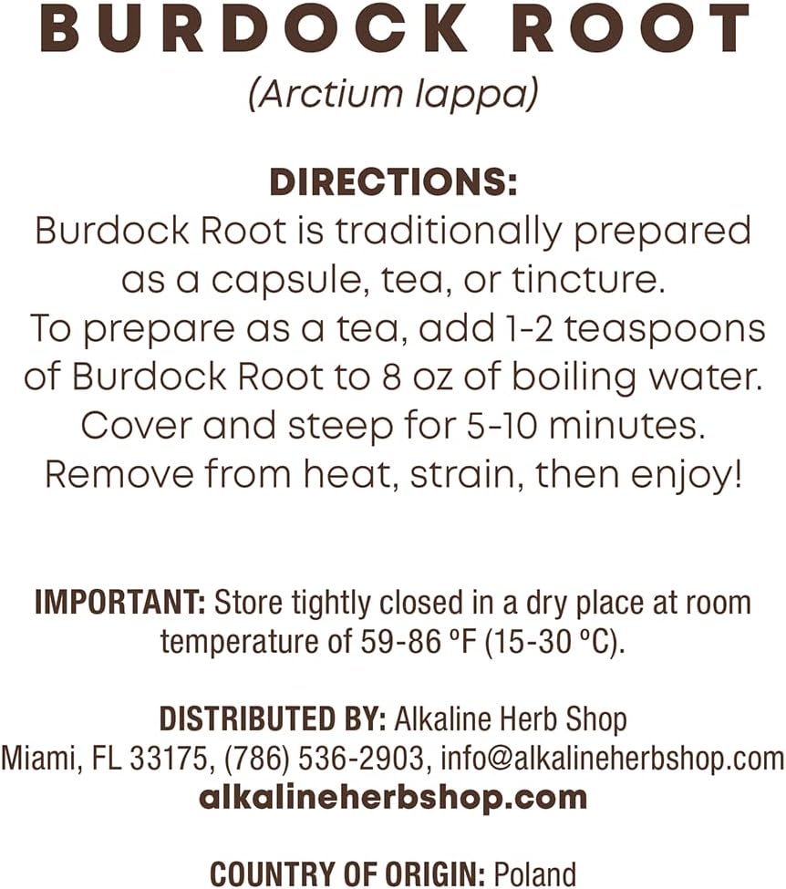 Burdock Root - Alkaline Herb Shop Just Herbs, Natural Ingredients for Wellness