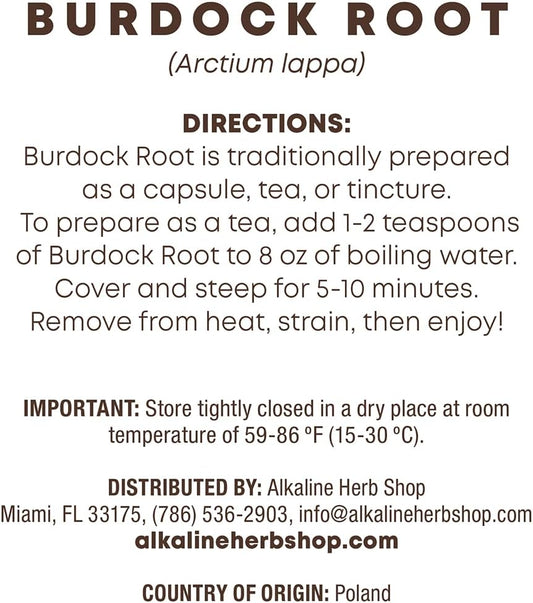 Burdock Root - Alkaline Herb Shop Just Herbs, Natural Ingredients for Wellness