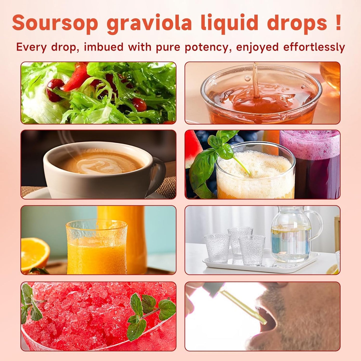BVIVLOO Soursop Graviola Liquid Drops - Cell Support, Immune Boost, Liver & Sleep Aid - Natural Strawberries Flavor - 4 Fl Oz Bottle