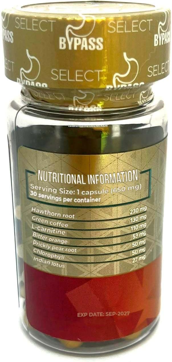 Bypass Select 2Pack de 30 Capsulas - Tabletas que Eliminan Grasa Acumulada (2 Unidades)