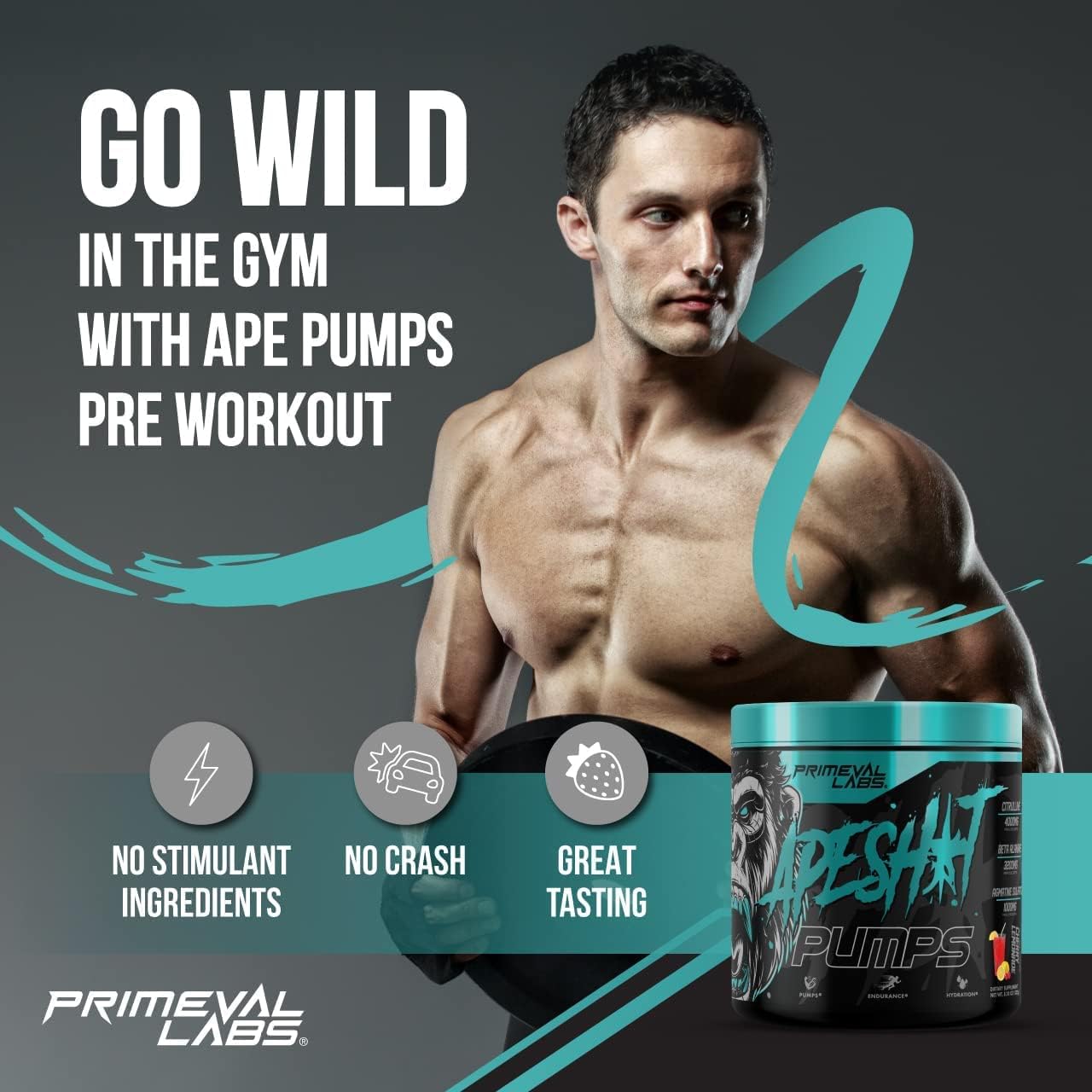Caffeine-Free Pre-Workout Powder for Men and Women - Nitric Oxide Pump, Strength, and Intense Pumps - Cherry Lemonade Flavor - 40 Servings