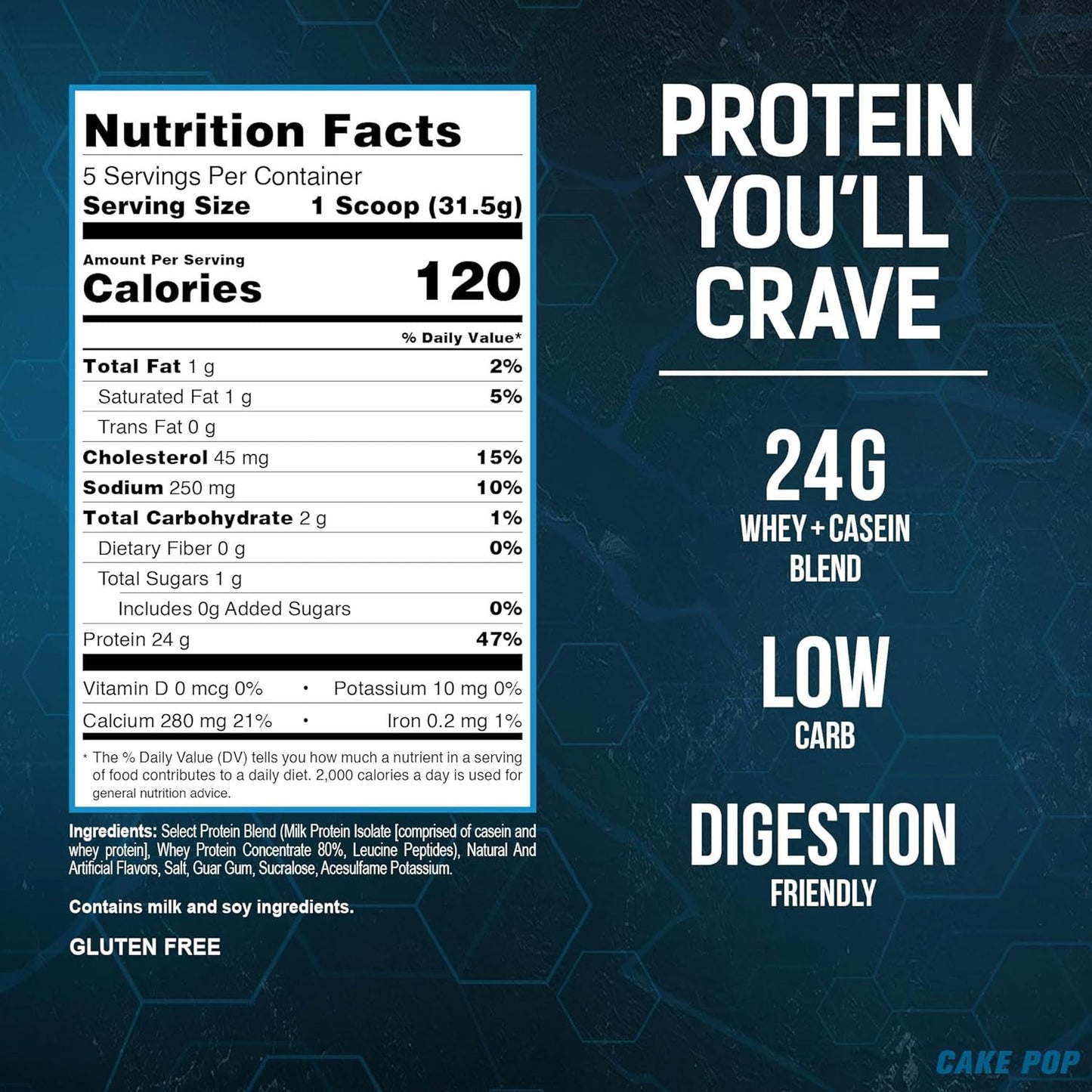 Cake Pop PEScience Select Low Carb Protein Powder - Keto & Gluten Free - 5 Servings