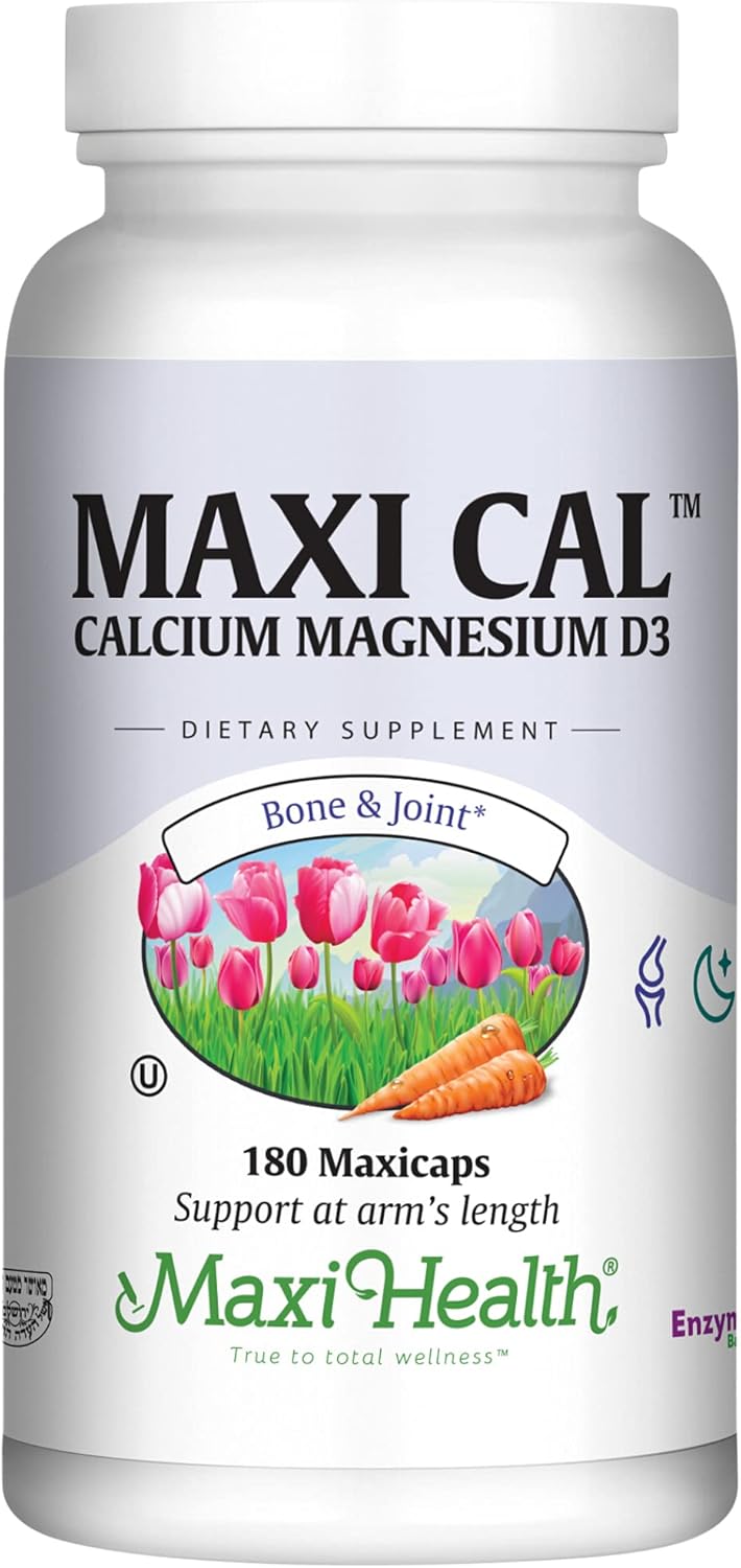 Calcium 1000 mg Supplement with Vitamin D3 and Magnesium - Bone, Teeth, Joint Support - 180 Capsules