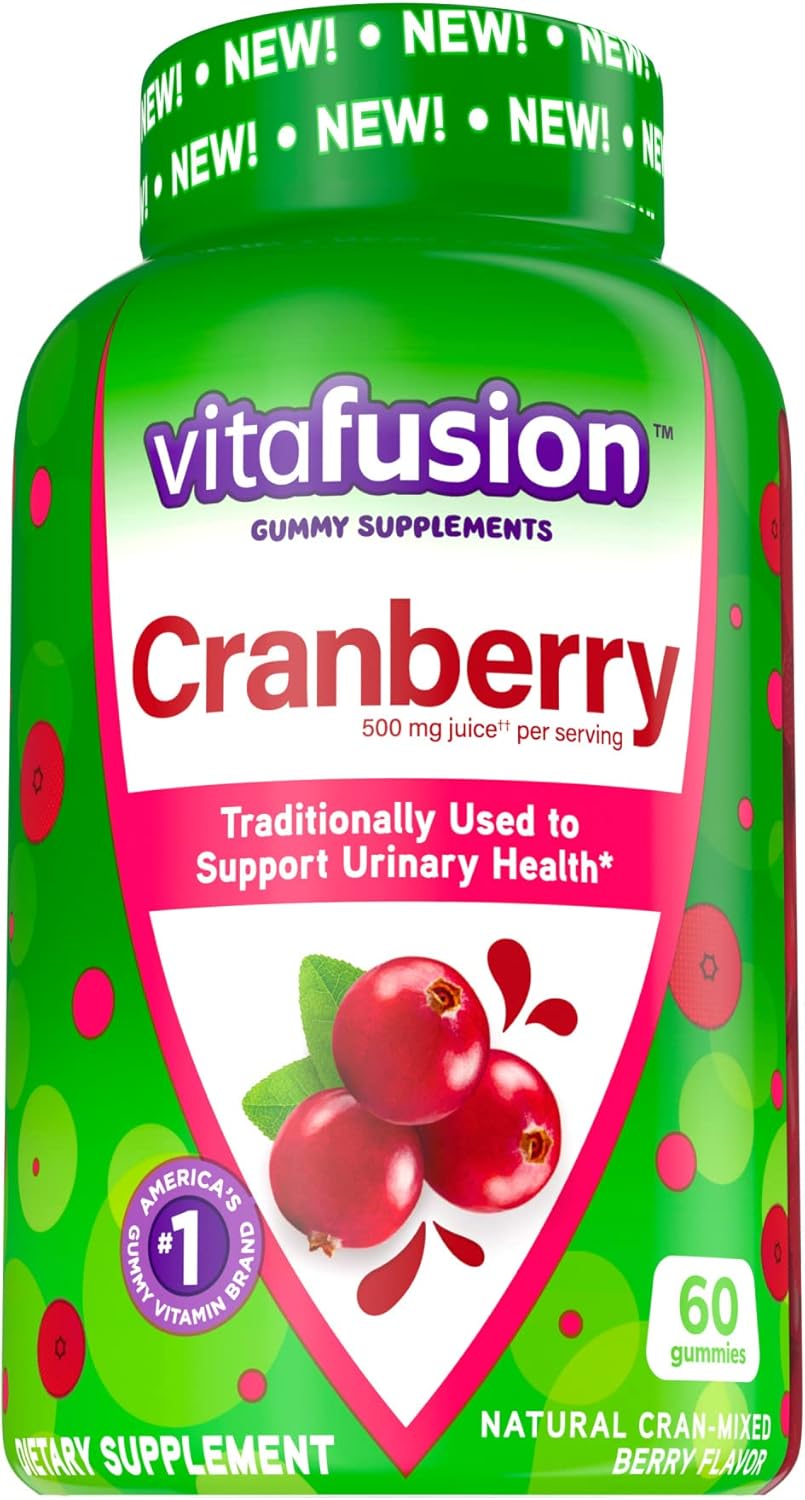 Calcium and Vitamin D Gummy Vitamins for Bone Support, 100 Count + Cranberry Gummies for Women, 60 Count