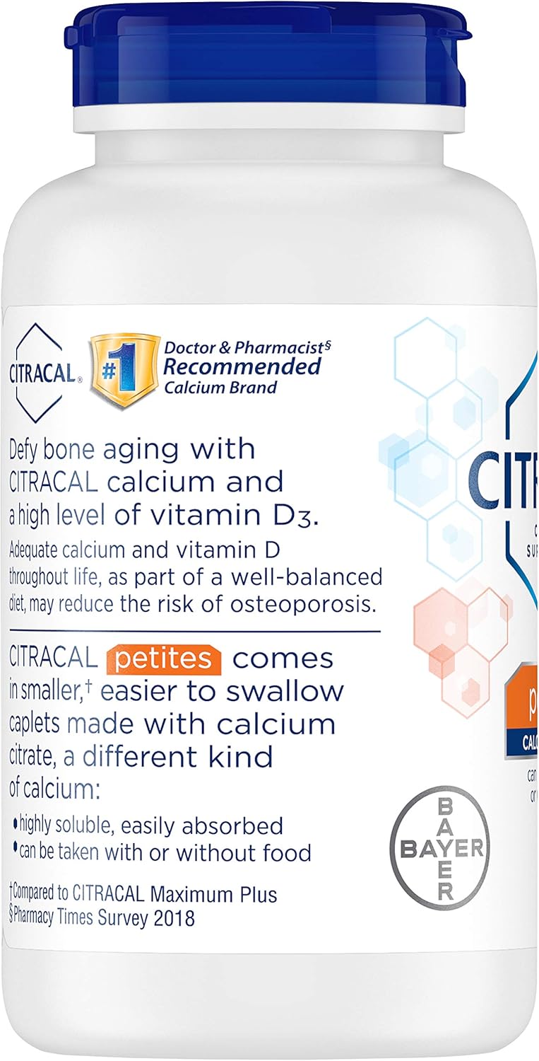 Calcium Citrate + D3 Petites Tablets - 1000 ct, Pack of 5