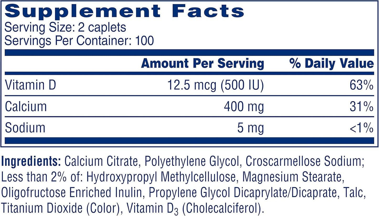 Calcium Citrate + D3 Petites Tablets - 1000 ct, Pack of 5