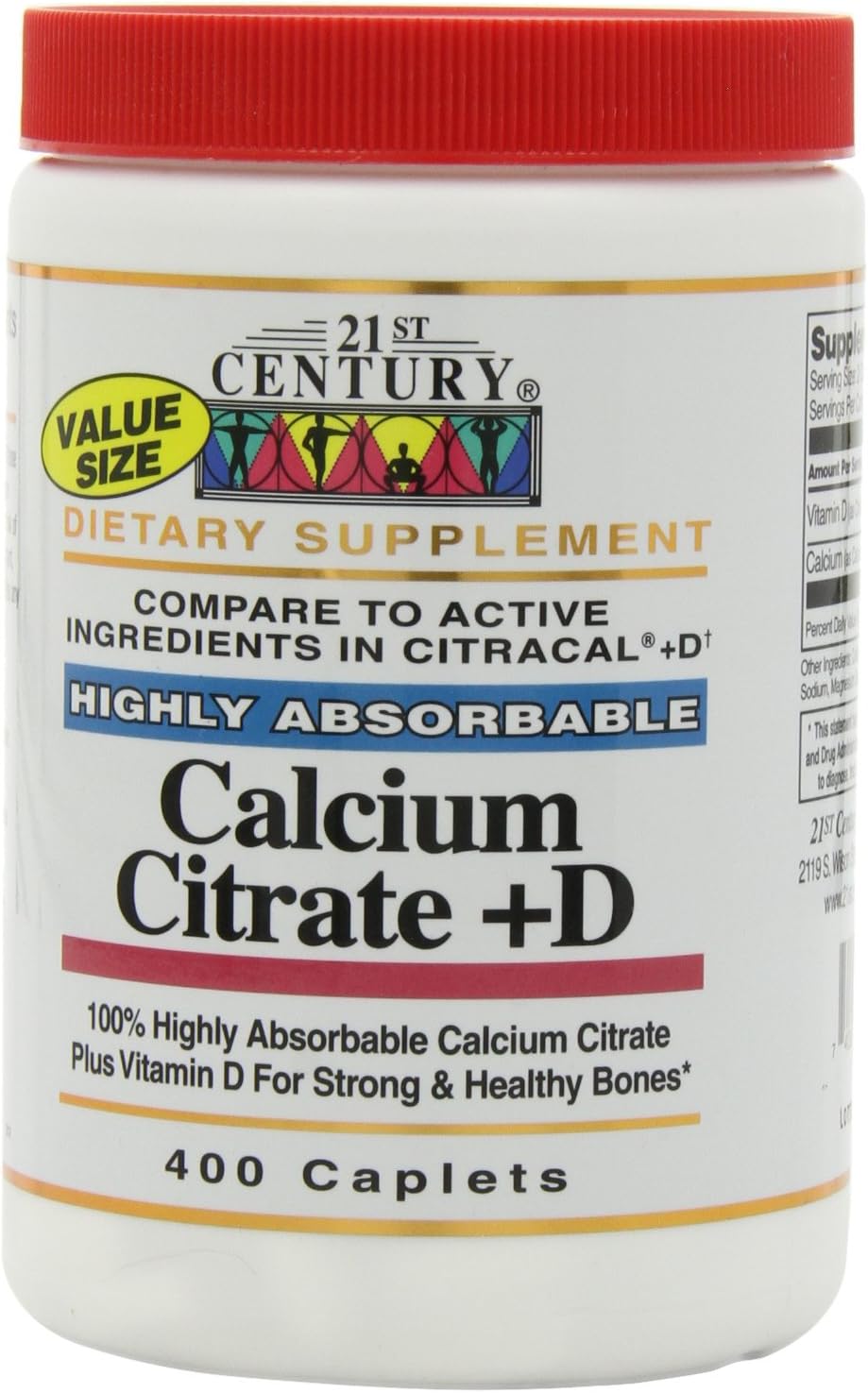 Calcium Citrate + Vitamin D Capsules for 21st Century Nutrition