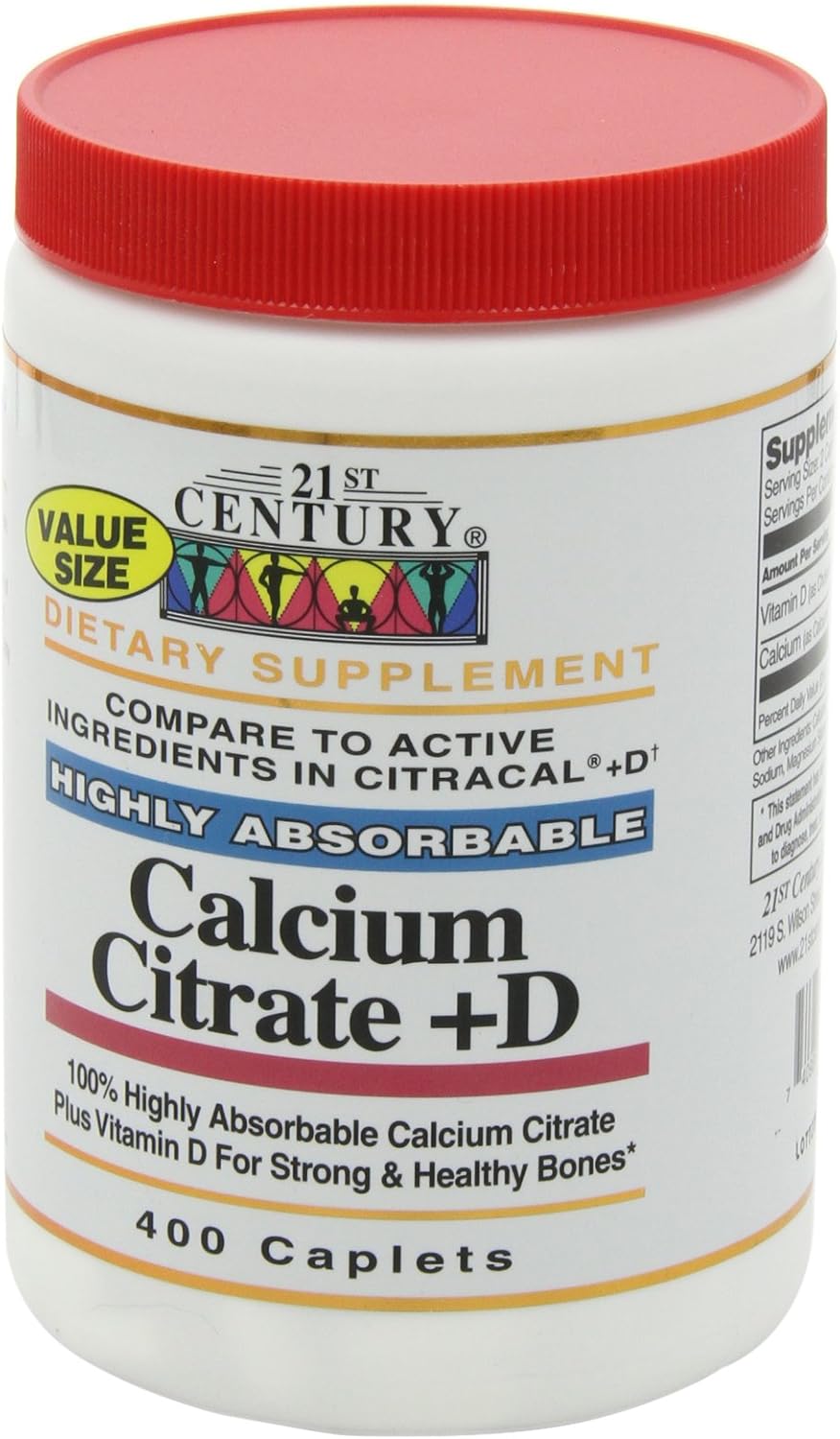 Calcium Citrate + Vitamin D Capsules for 21st Century Nutrition