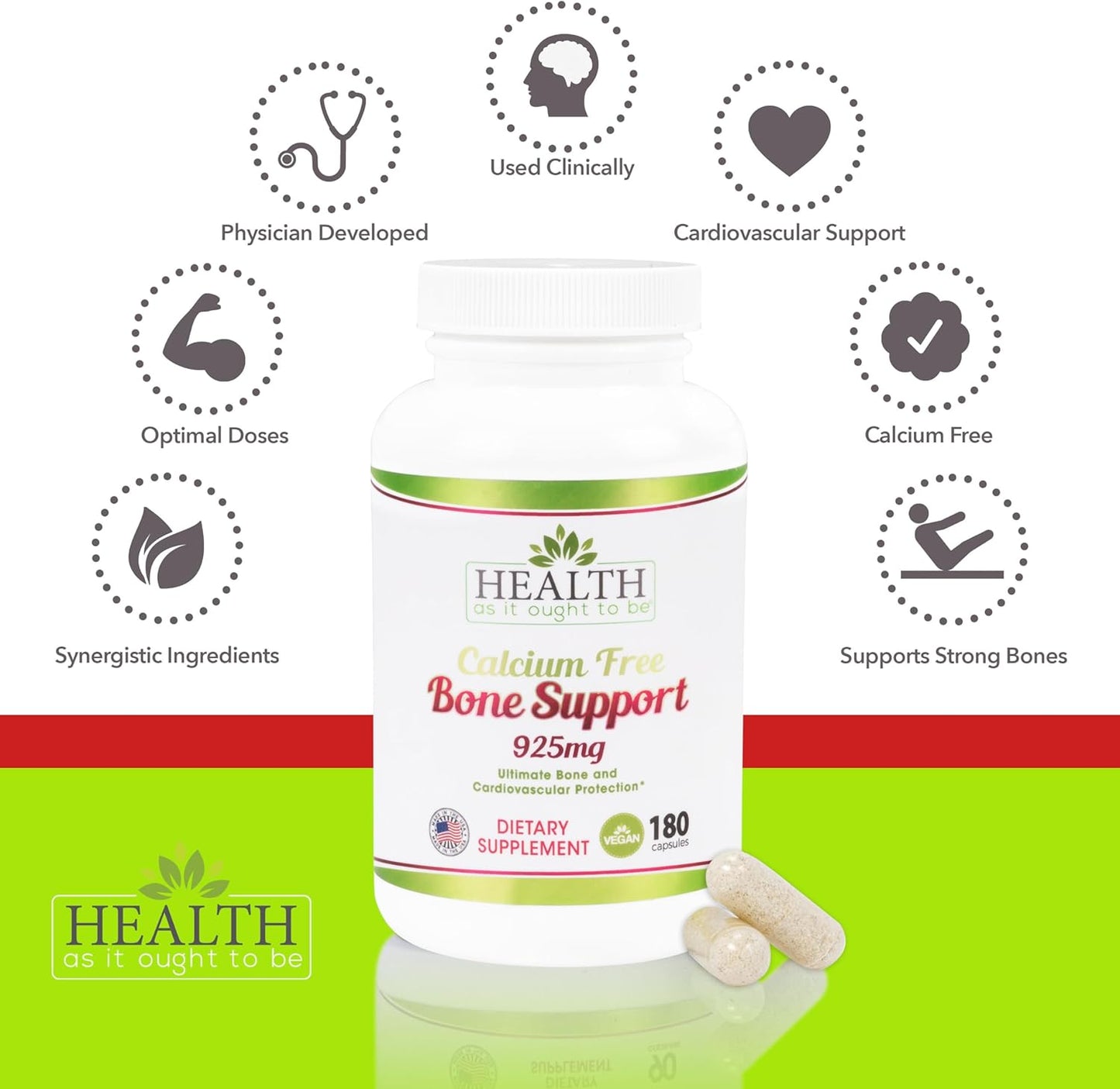 Calcium-Free Bone and Cardiovascular Support Supplement - 180 Capsules for Ultimate Health