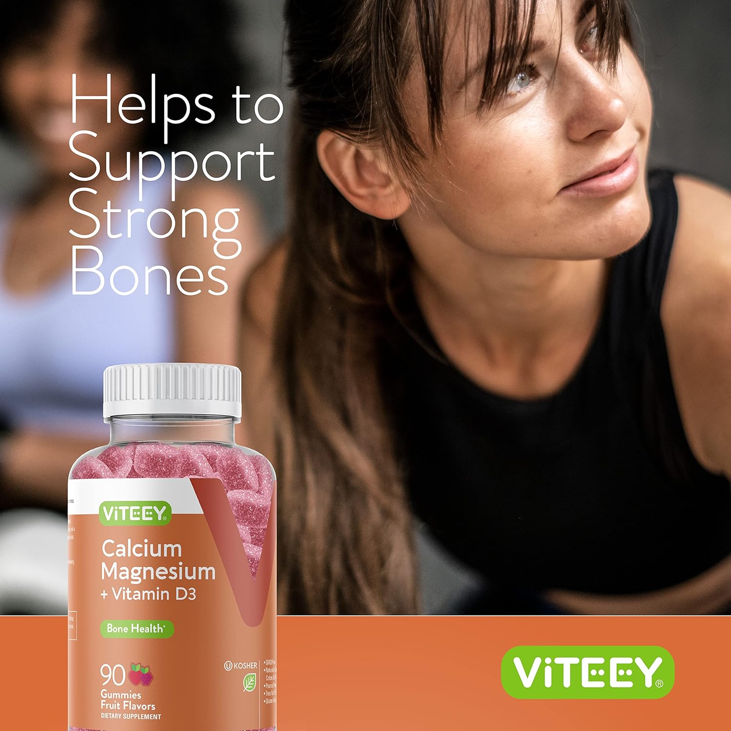 Calcium Gummies with Vitamin D3, Magnesium for Bone Health, Immune Support - Chewable Fruit Flavored Supplement for Men, Women, Teens - Viteey Energy and Muscle Function Booster - BoostGo Australia