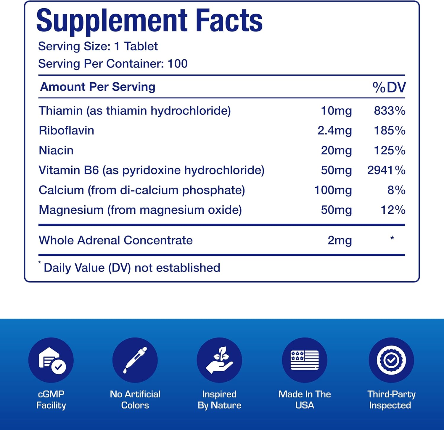 Calcium Magnesium B6 Supplement for Energy Metabolism and Heart Health - Clinically Formulated Vitamin B6 Complex with B1, B2, Niacin, and Potassium (100 Servings)
