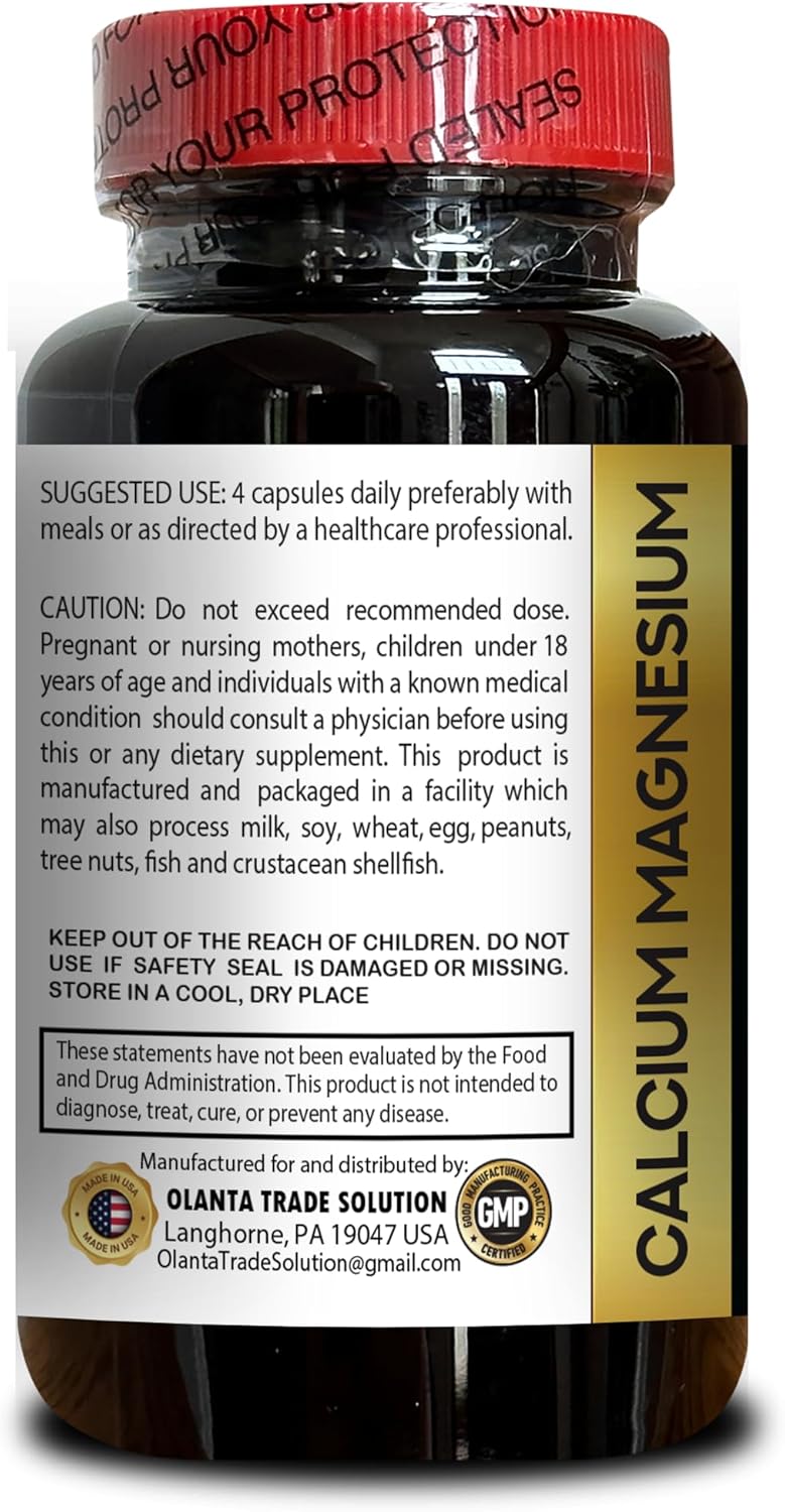 Calcium Magnesium Complex Supplement for Immune and Dental Health - 120 Capsules