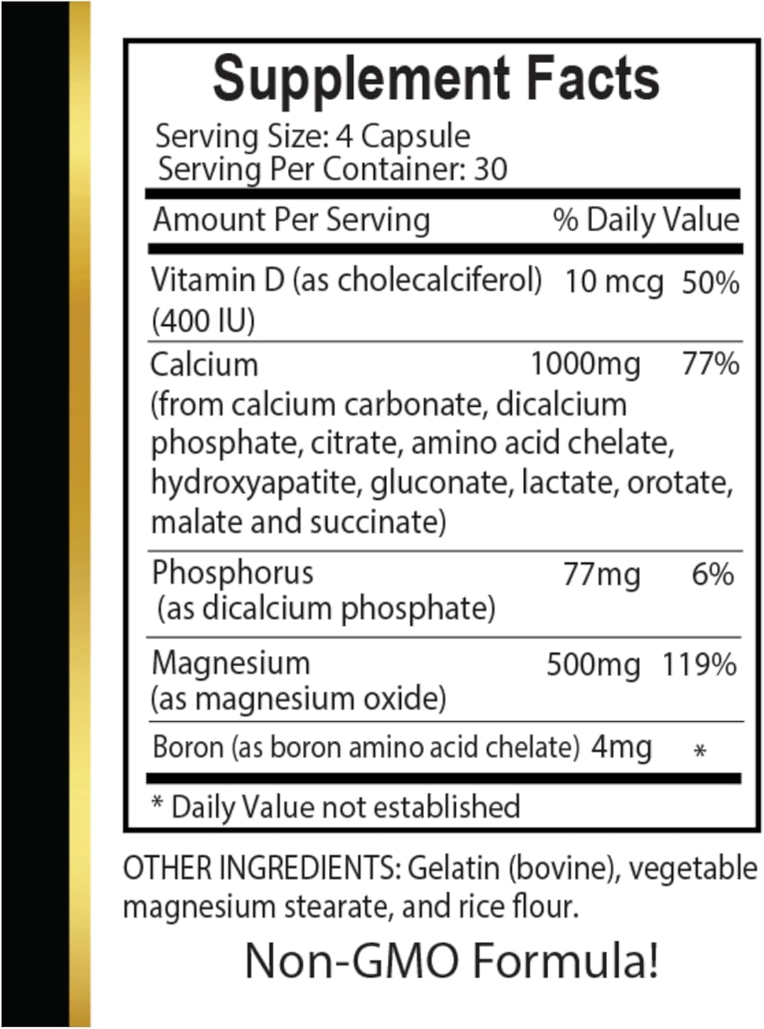 Calcium Magnesium Complex Supplement for Immune and Dental Health - 120 Capsules