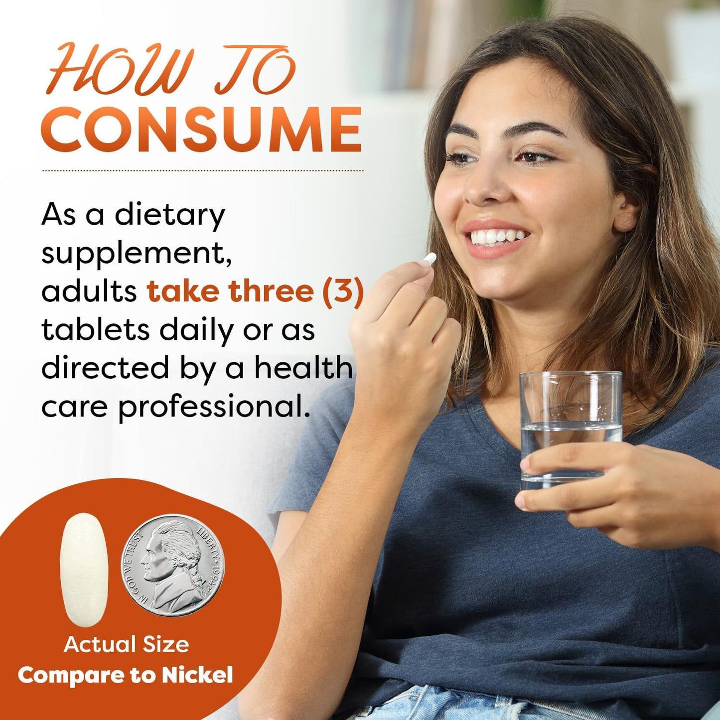 Calcium Magnesium Zinc with Vitamin D3 Supplement - 300 Tablets, 1000mg Calcium, 400mg Magnesium, 25mg Zinc, 600 IU D3 per Serving