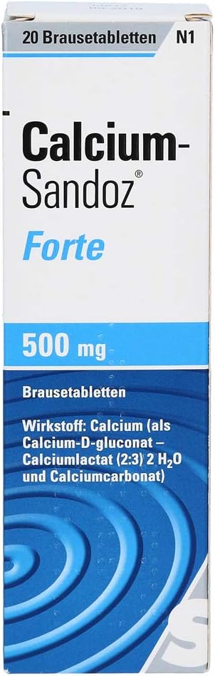 Calcium-Sandoz Forte 500 mg Effervescent Tablets - Pack of 20