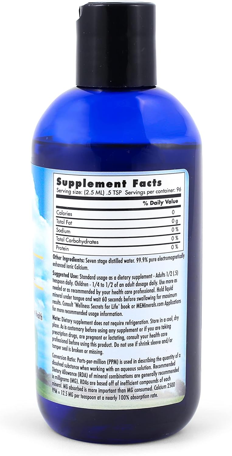 Calcium Supplement for Cellular Health - Promotes Nutrient Absorption, Waste Elimination, and Toxin Removal - 8 oz 96 Servings