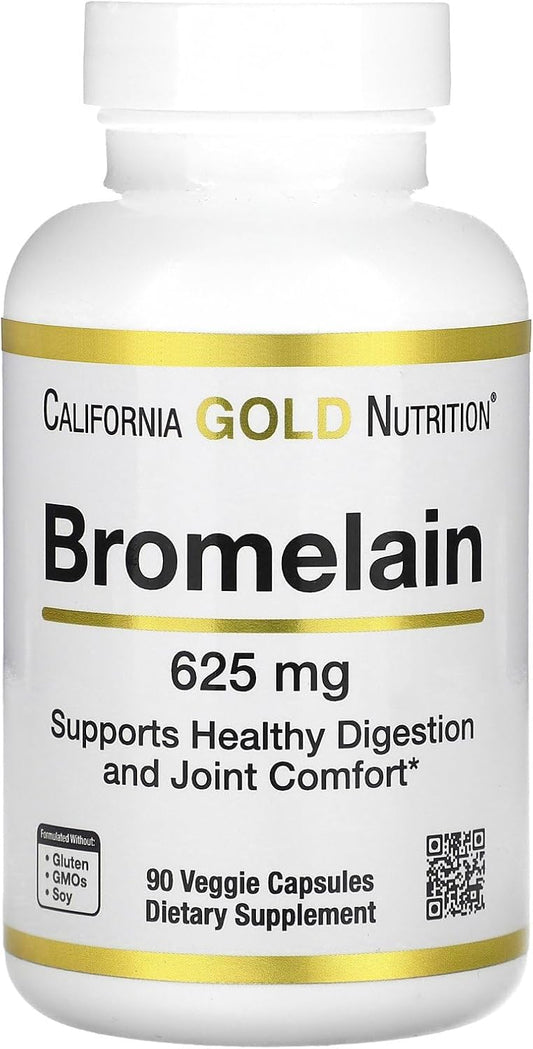 California Gold Nutrition Bromelain Capsules - 625 mg, 90 Vegetarian Capsules