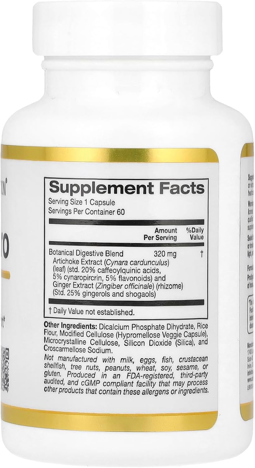 California Gold Nutrition Digestion Pro with ProDigest 320mg 60 Veggie Capsules for Gut Health & Digestive Support