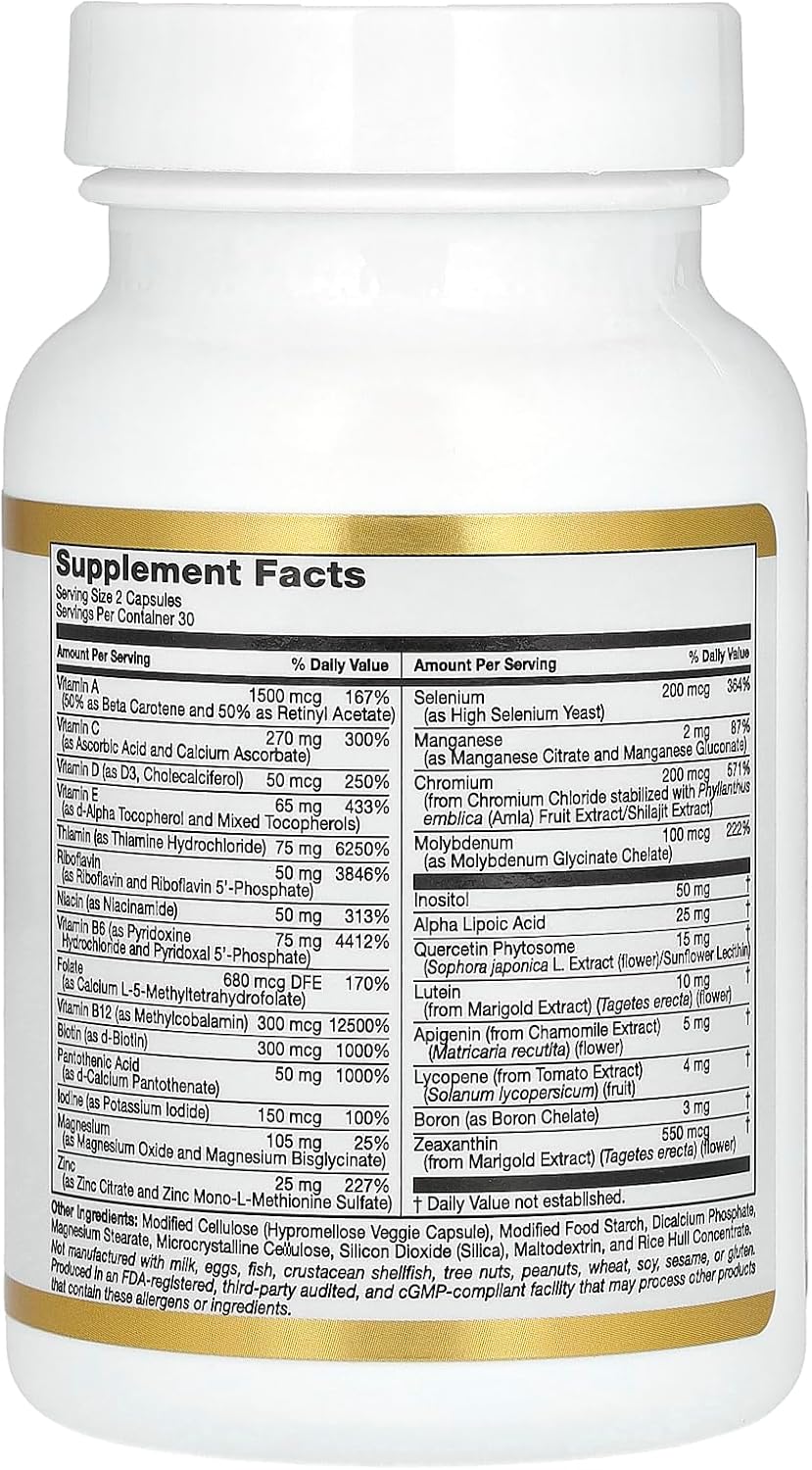 California Gold Nutrition Two-A-Day Multivitamin & Mineral, 60 Veggie Capsules