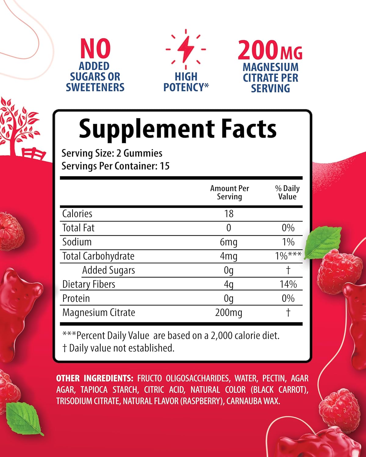 Calm Magnesium Citrate Gummies - 200mg for Kids & Adults - Mood & Muscle Support Chewables