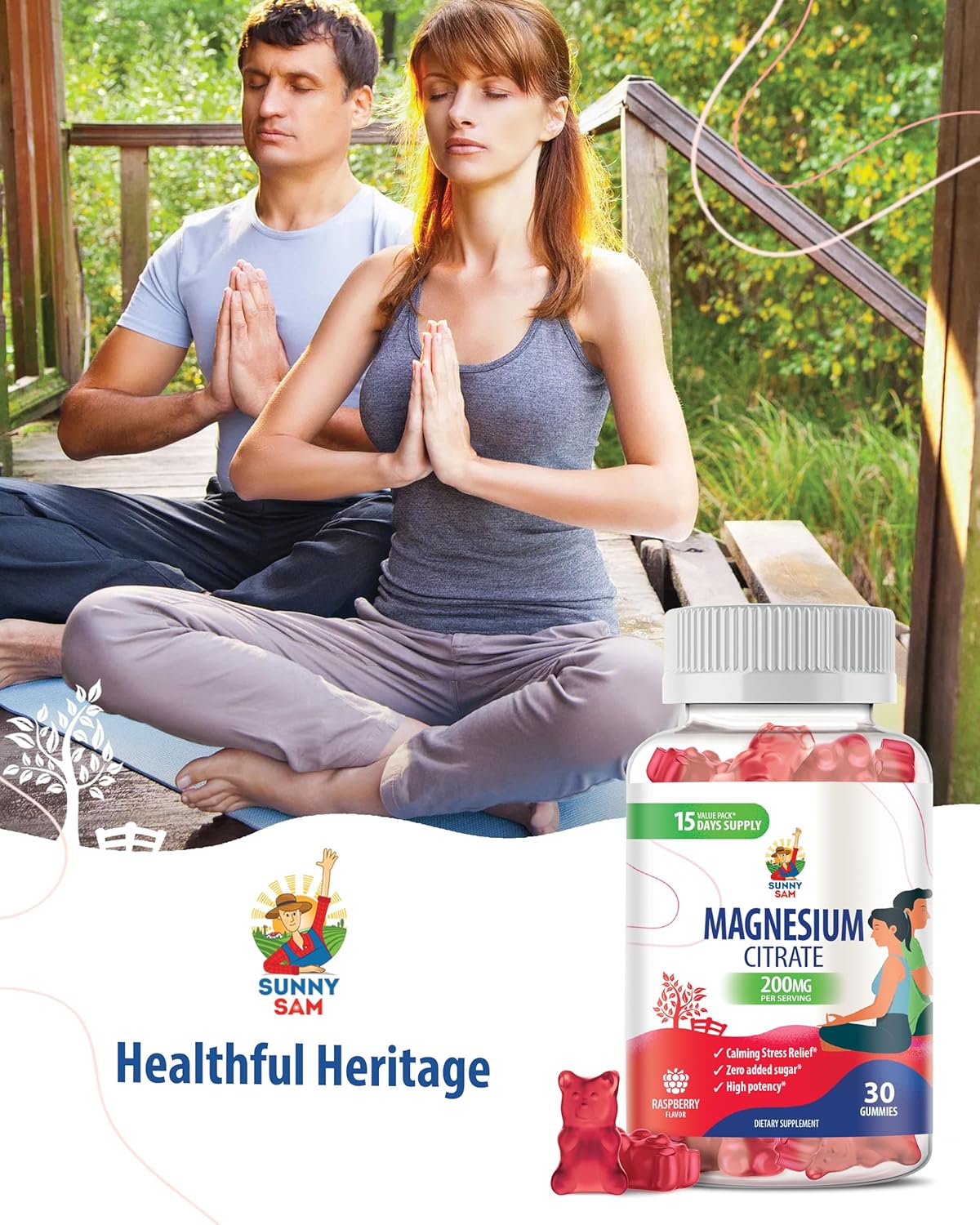 Calm Magnesium Citrate Gummies - 200mg for Kids & Adults - Mood & Muscle Support Chewables