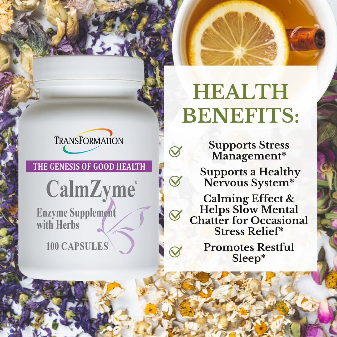CalmZyme Supplement: Boost Digestion, Energy Production, and Immune Support with Transformation Enzymes