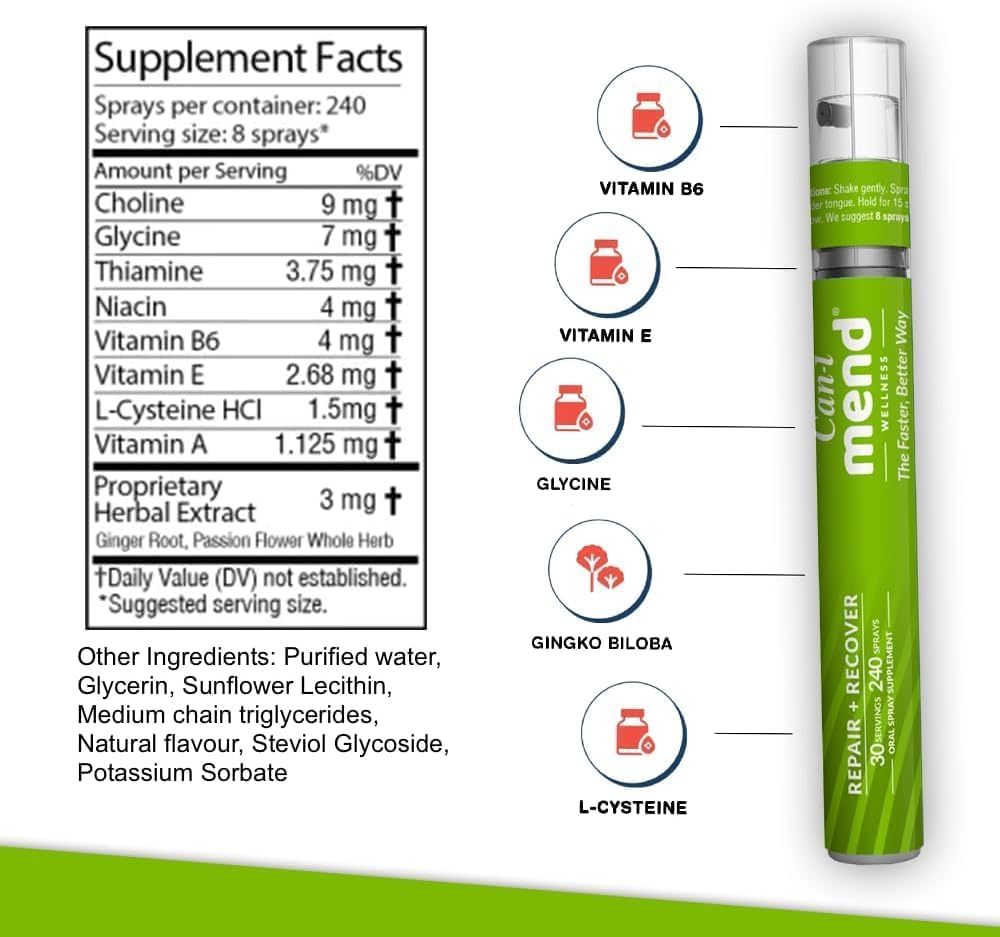 Cani Brands Feel Amazing Post Party Relief Oral Spray - 6 Pack with Natural Liver Support and Immune Boosting Vitamins - After Drink Remedy for Fast Recovery