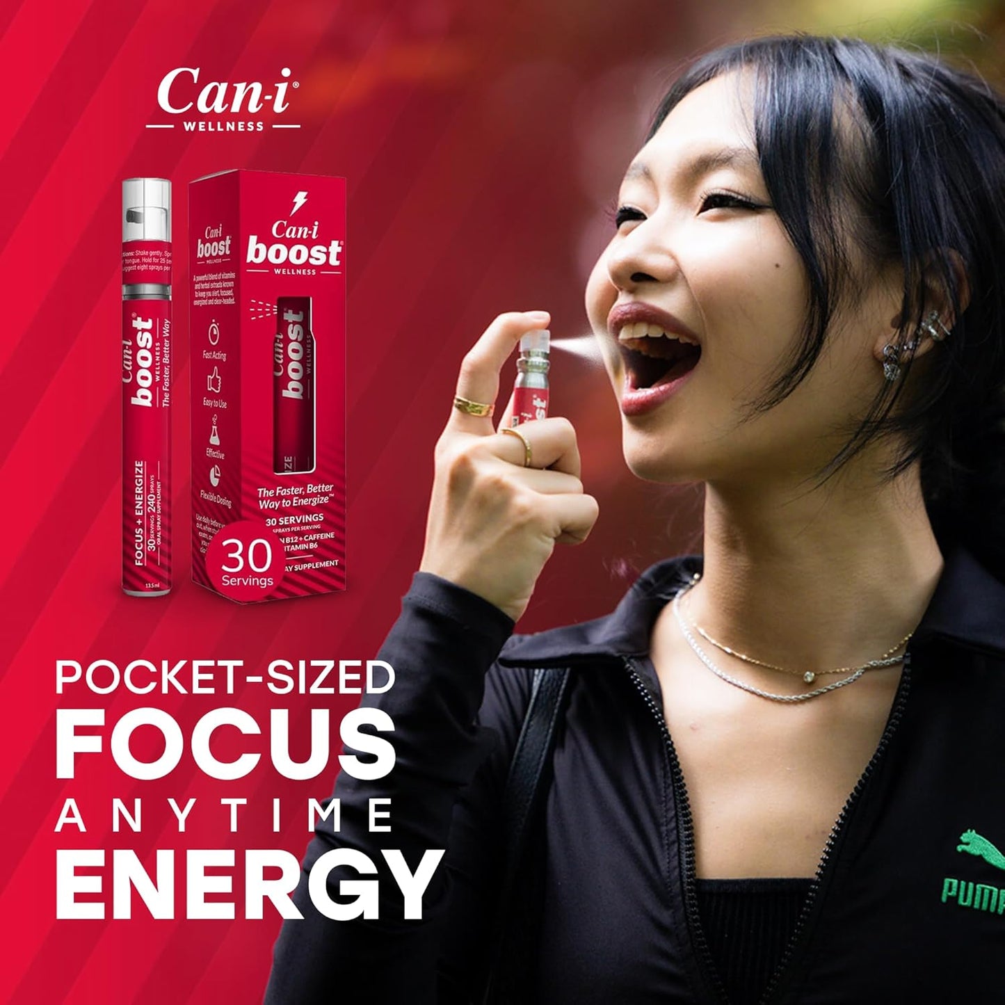 Cani Brands Vitamin B12 Spray - 240 Sprays for Energy & Focus with B6 & Caffeine - Vegan & Gluten-Free Energy Supplement