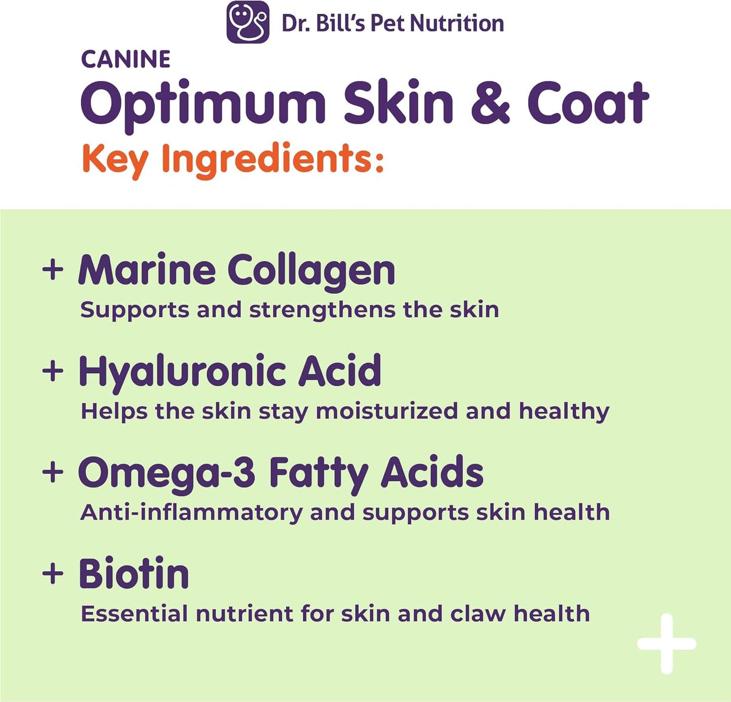 Canine Optimum Skin & Coat Supplement for Dogs - Fish Oil Omega-3 Fatty Acids with Biotin, Collagen, & Hyaluronic Acid