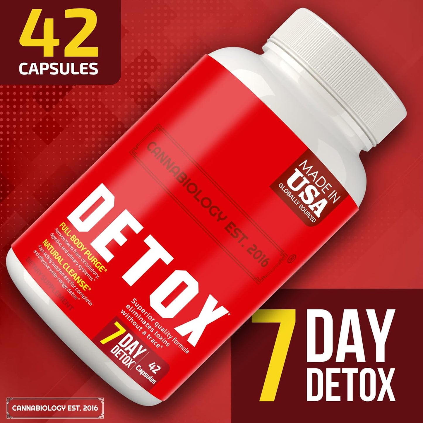 Cannabiology Complete Body Cleanse - Natural Detox Support for Liver, Urinary Tract, Digestive System - Made in USA - Body Cleanse for Women & Men - 42 Vegan Capsules