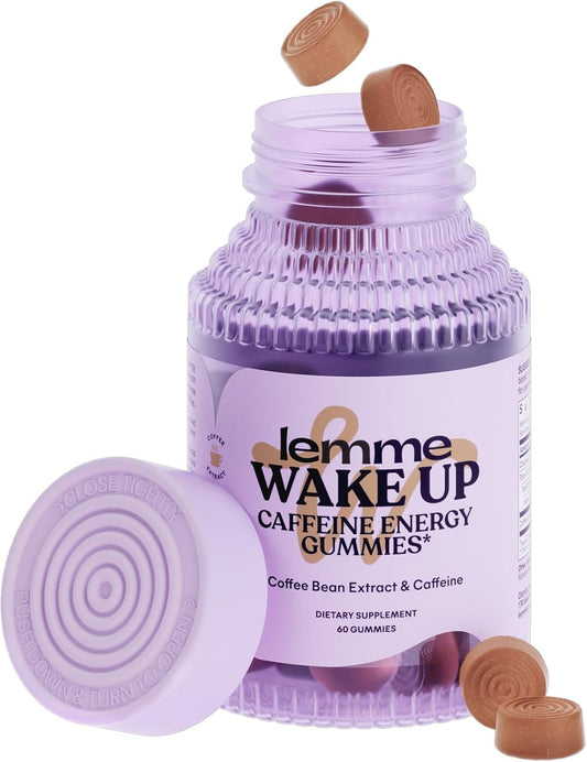 Cappuccino Flavored Vegan Caffeine Energy Gummies - 80mg per Serving, Coffee Bean Extract, Gluten Free - 60 ct, 1 Month Supply