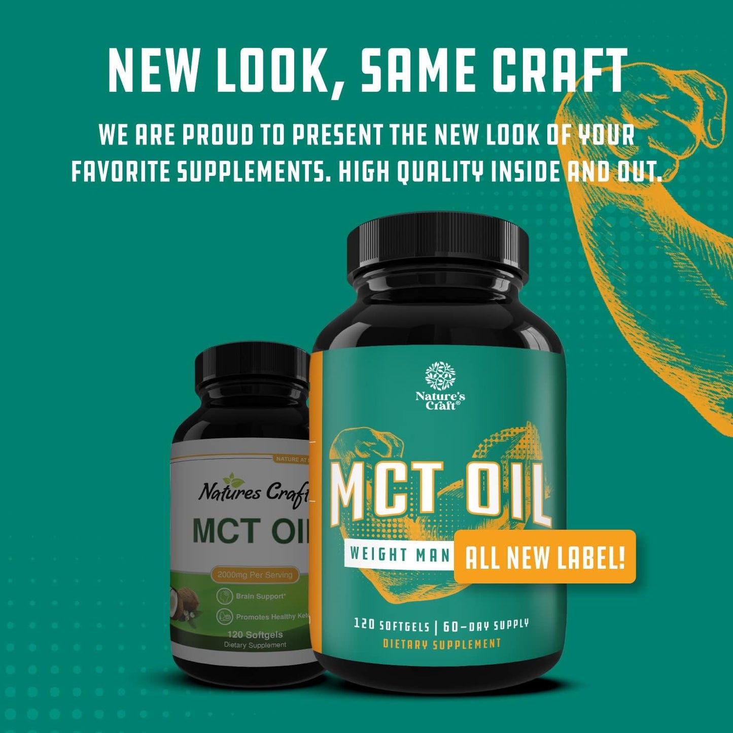 Caprylic Acid Coconut Oil Softgels for Body Sculpting & Brain Health - Sustainable Energy Support - Non GMO Gluten Free Keto Formula