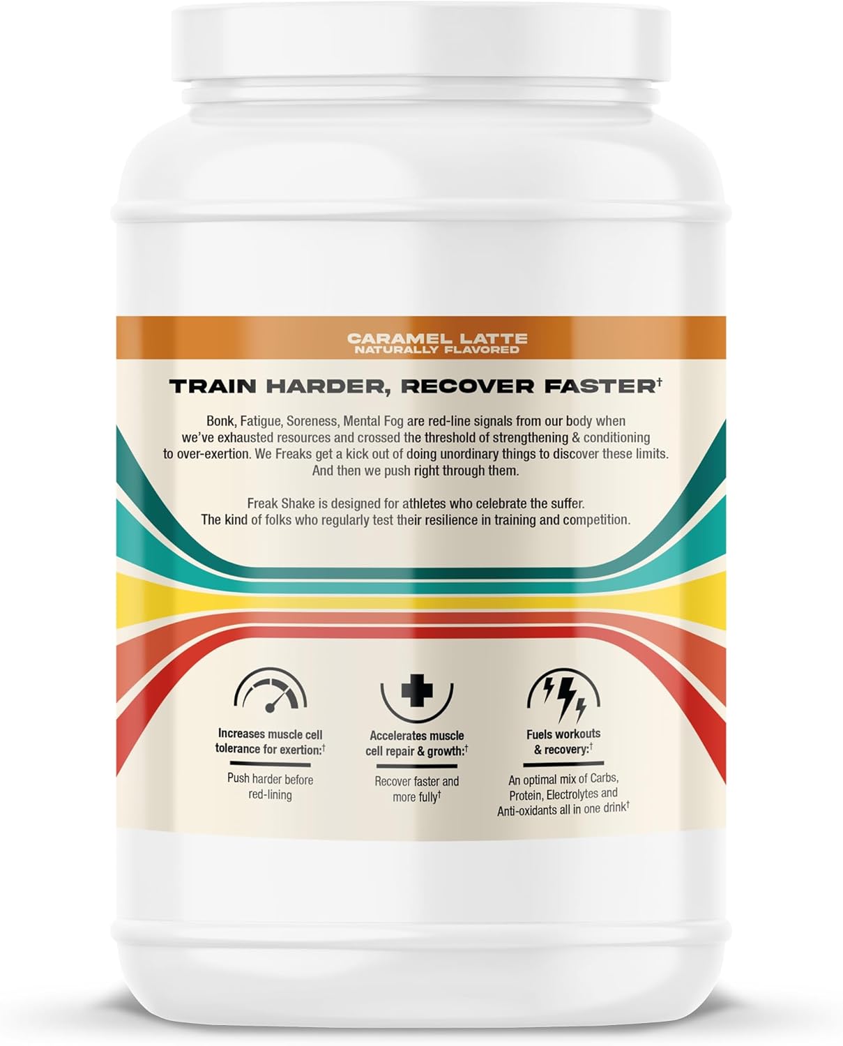 Caramel Latte Freak Shake Post-Workout Powder - High Carb Endurance Drink with Electrolytes and Protein for Muscle Recovery - 20 Servings
