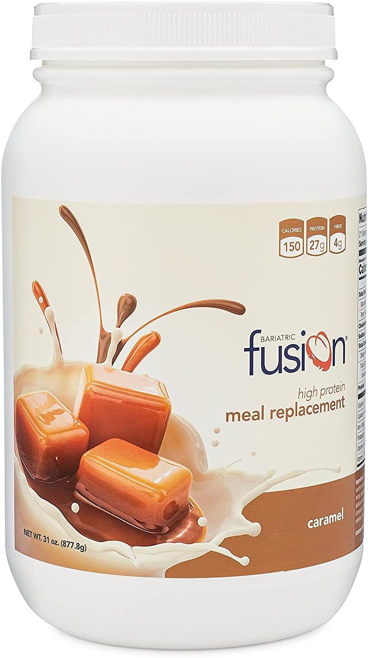 Caramel Meal Replacement Powder with 27g Protein - Ideal for Bariatric Surgery Patients - Gluten-Free & Sugar-Free