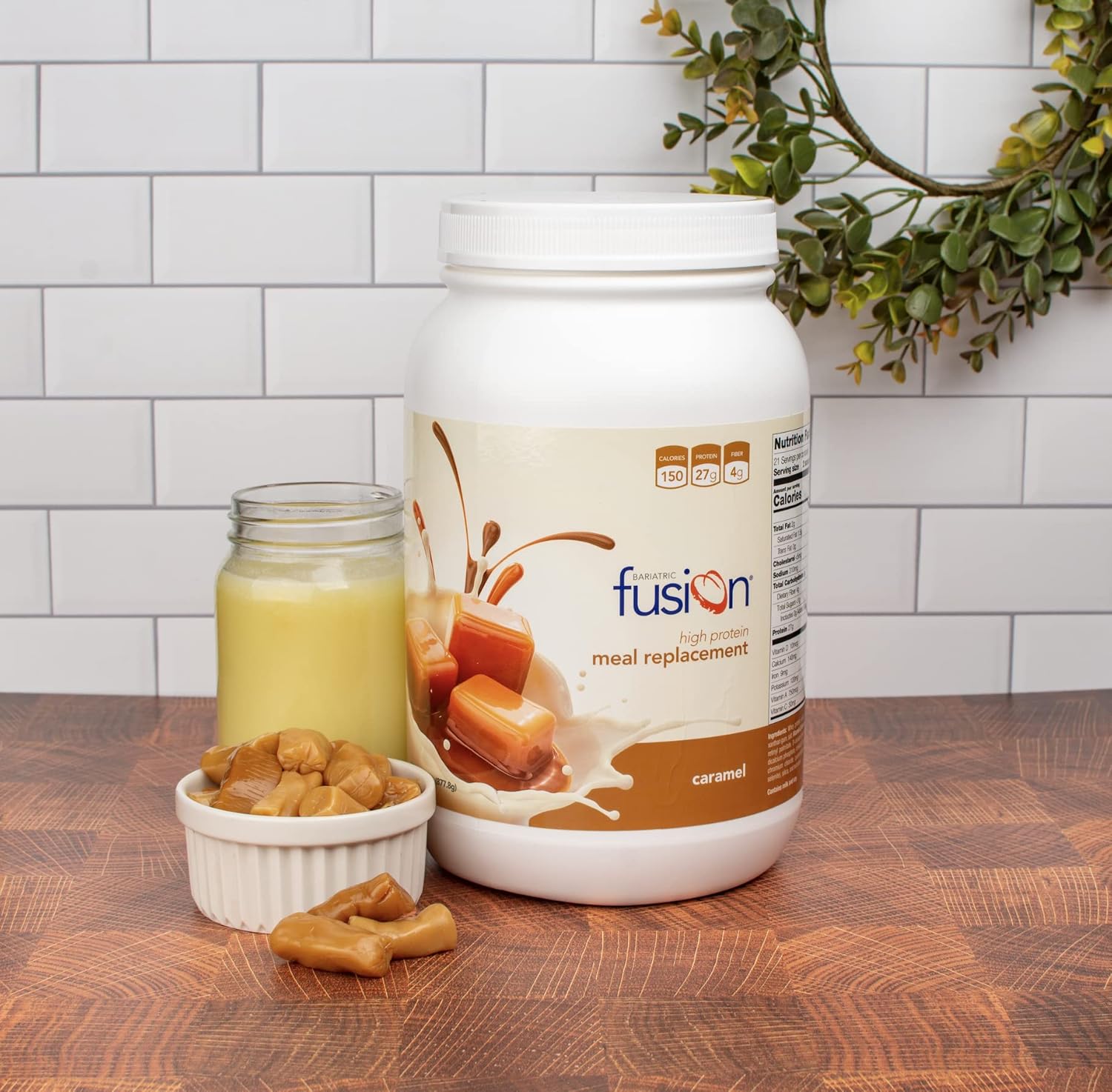 Caramel Meal Replacement Powder with 27g Protein - Ideal for Bariatric Surgery Patients - Gluten-Free & Sugar-Free