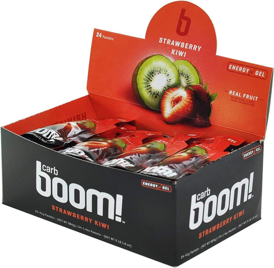 Carb Boom Energy Gel Variety Pack - Fruit Flavored Gels for Cycling and Running - Natural Workout Fuel - 12 Pack