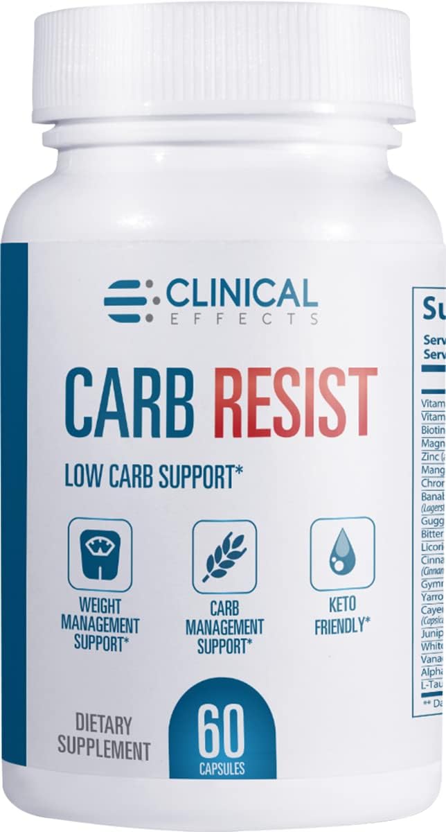 Carb Resist Capsules with Vitamin C - 60 Count - Supports Heart Health & Weight Management - Ideal for Keto or Low Carb - Plant-Based Formula - BoostGo Australia