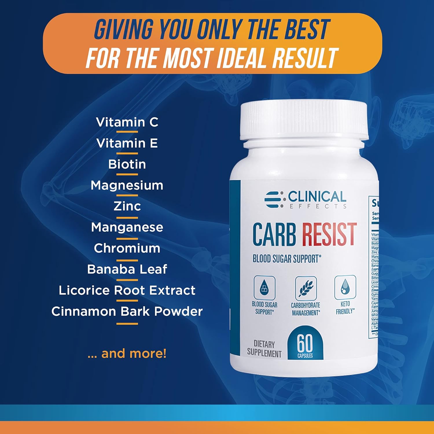 Carb Resist Capsules with Vitamin C - 60 Count - Supports Heart Health & Weight Management - Ideal for Keto or Low Carb - Plant-Based Formula - BoostGo Australia