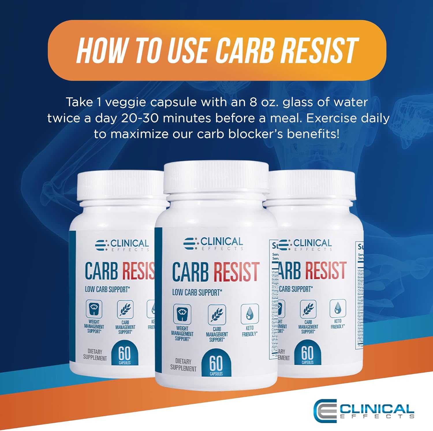 Carb Resist Capsules with Vitamin C - 60 Count - Supports Heart Health & Weight Management - Ideal for Keto or Low Carb - Plant-Based Formula - BoostGo Australia