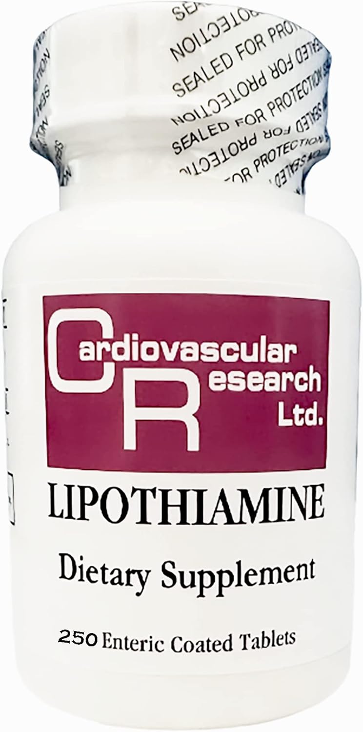 Cardiovascular Research Lipothiamine B Supplement 250 Tablets with Alpha Lipoic Acid - 1 Bottle of 250 Count Tablets