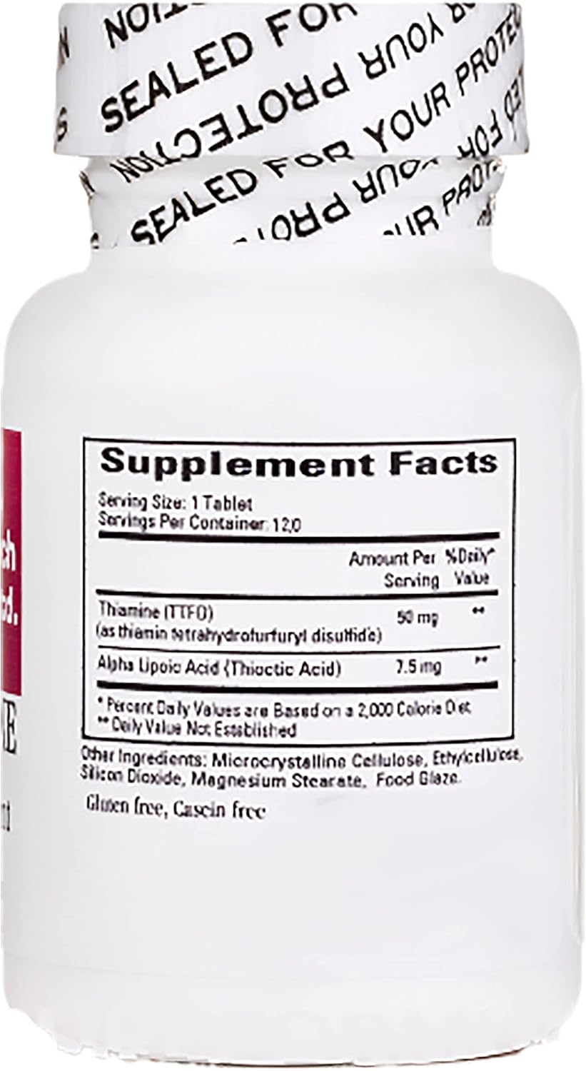 Cardiovascular Research Lipothiamine B Supplement 240 Tablets with Alpha Lipoic Acid - 2 Bottles of 120 Count Tablets