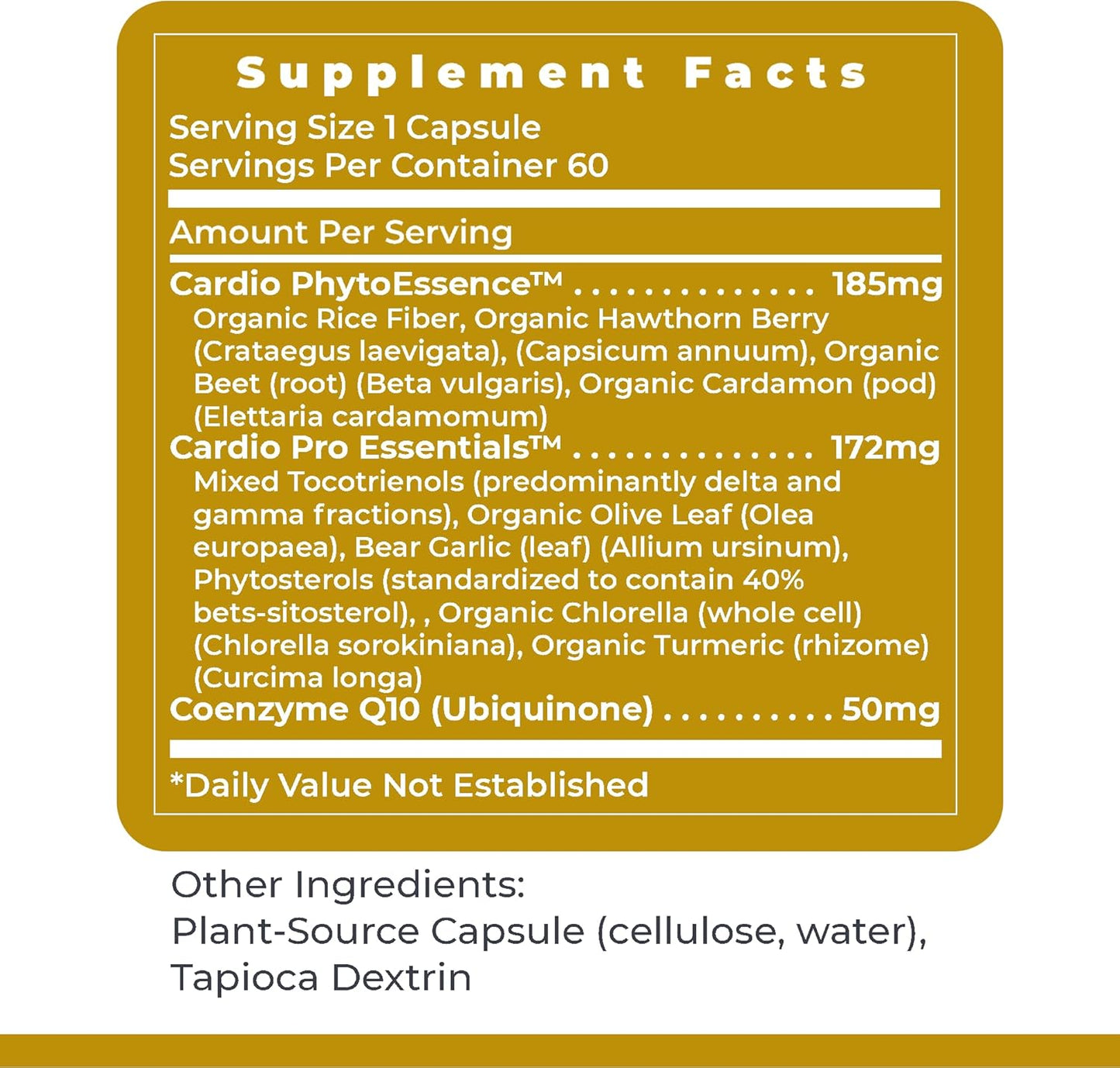 CardioVen Herbal Heart Support Supplement with CoQ10, Blueberry, Cardamom & Hawthorn Berry - 60 Vegan Capsules