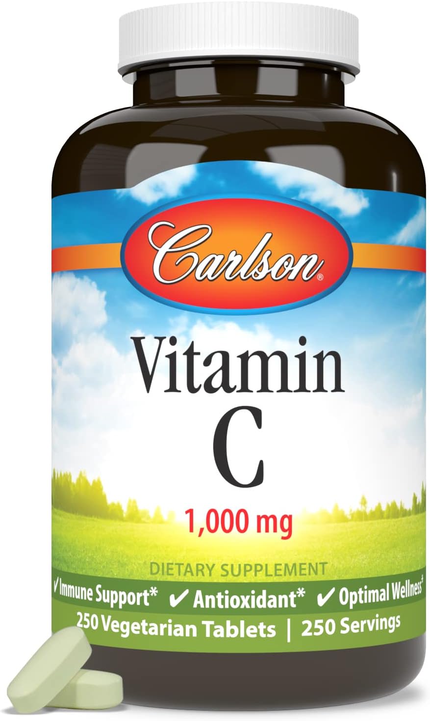 Carlson - High Potency Vitamin C Supplement, 1,000 mg, 250 Tablets