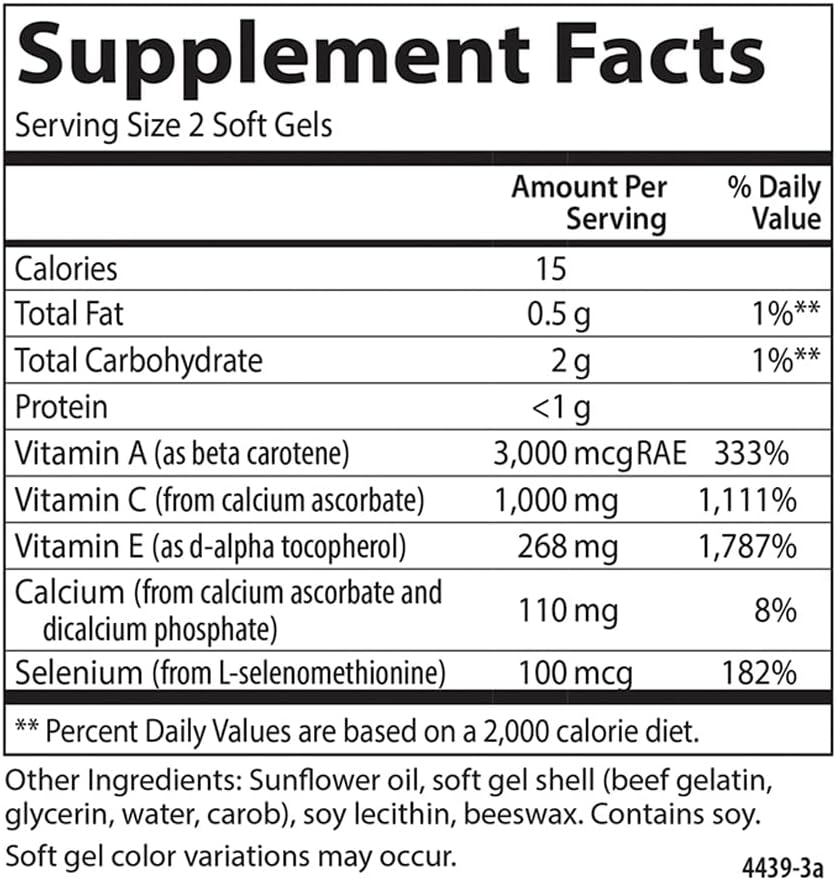 Carlson ACES + Selenium Softgels: Cellular Health, Immune Support & Antioxidant, 90 Count