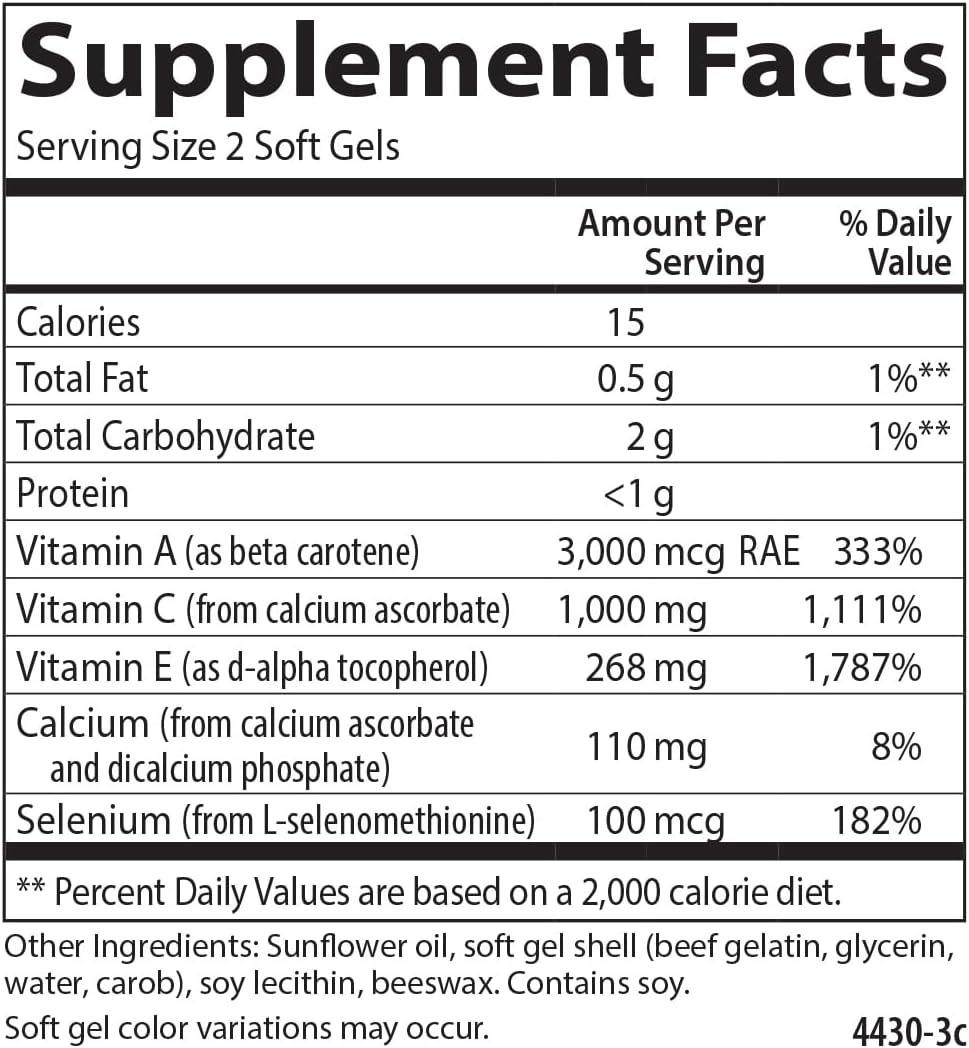Carlson ACES Softgels - Cellular Health & Immune Support with Vitamins A, C, E, and Selenium